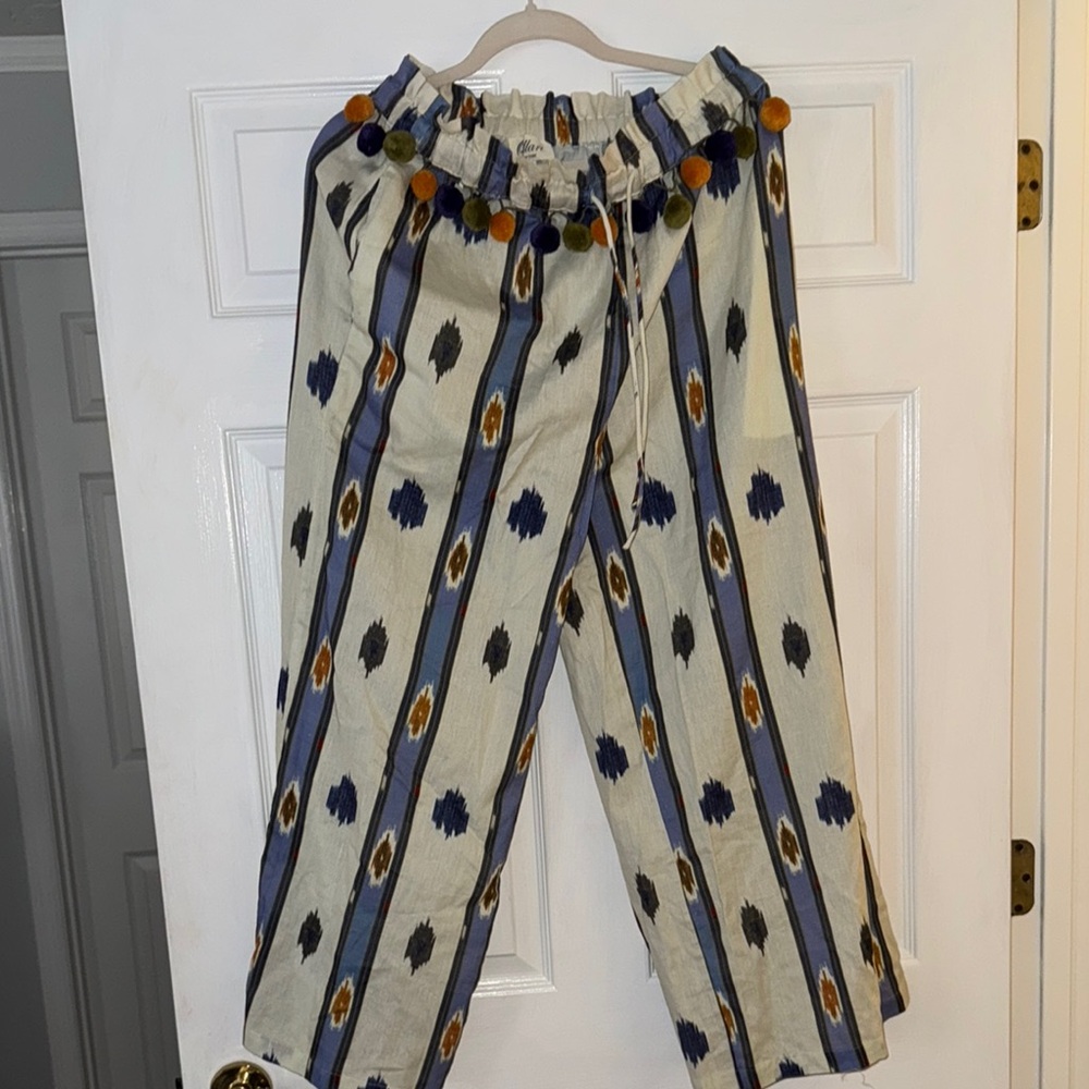 Patterned Wide Leg Pants